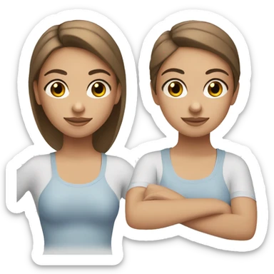 Pilates girl one girl blue eyes one brown eyes  sticker