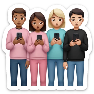 depressive people using tiktok sticker