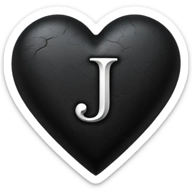 Can you make a black heart with a white letter in the middle in a gothic style, the letter is J sticker