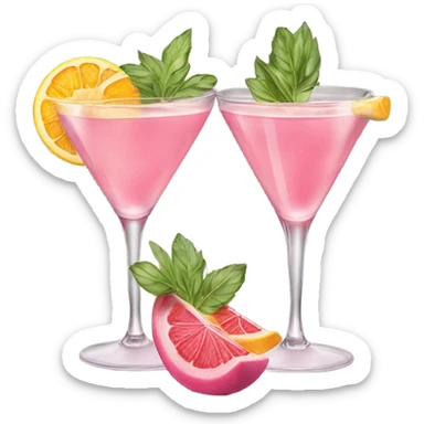 Three pink cocktails sticker