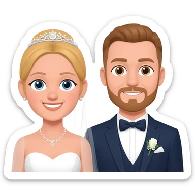 Wedding emoji of Williemae and Edward sticker