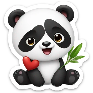 Panda in love sticker