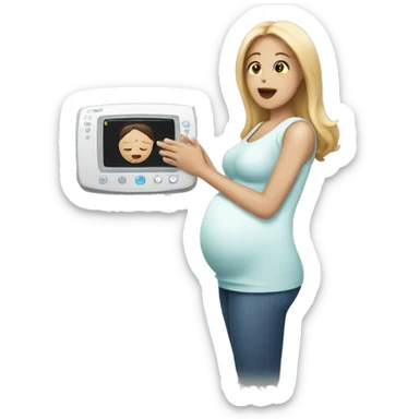 hands holding ultrasound scan of pregnant woman sticker