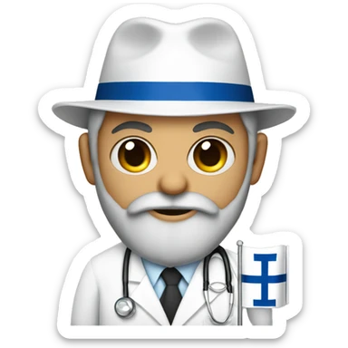 rabbi with Sidelocks holding israel flag who is a doctor  sticker