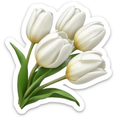 white tulip bouquet  sticker