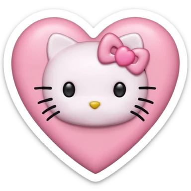 hello kitty heart`no mouth sticker