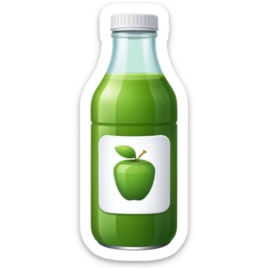 Bottled green juice sticker