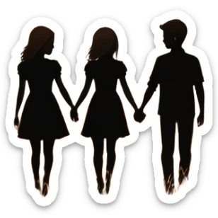Romantic couple silhouette for 'Boyfriend' song sticker