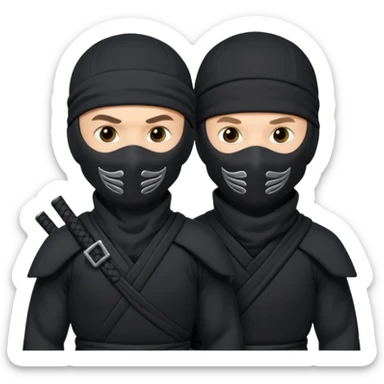 two white men wearing ninja costumes sticker