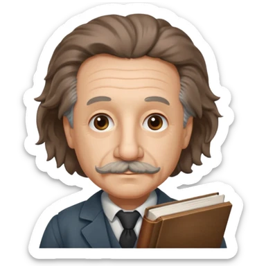 Albert Einstein holding sticker