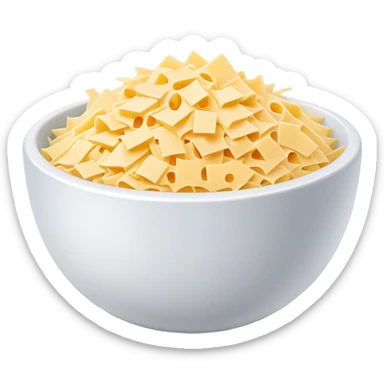 shredded white cheese in a bowl sticker