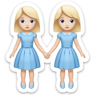 bonequinhos de papel azuis de mãos dadas sticker