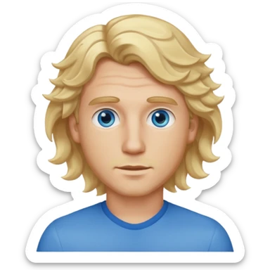 ultra realistic memoji man with wavy blonde hair sticker