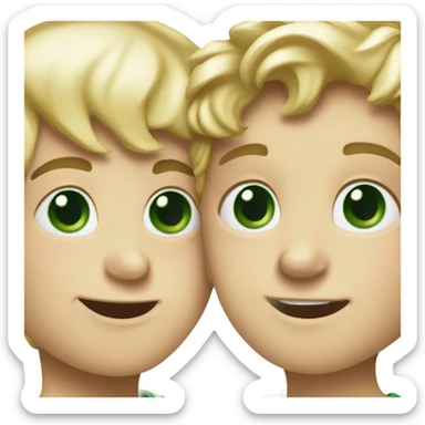 two blonde hair green eye boys kissing eachother but real emojis sticker