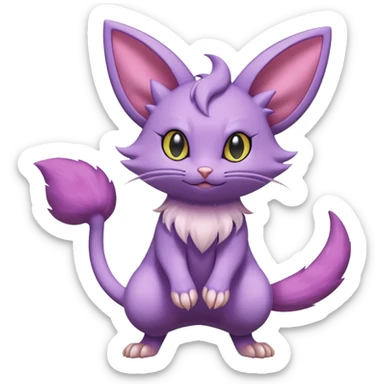 Rattata-Skitty-Espeon-Purrloin-Fakemon-hybrid-creature (full body) sticker