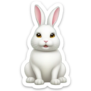 white rabbit under a sun shade sticker