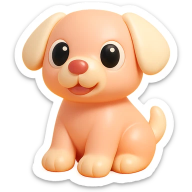 a playful dog with big eyes vinyl figure style sticker