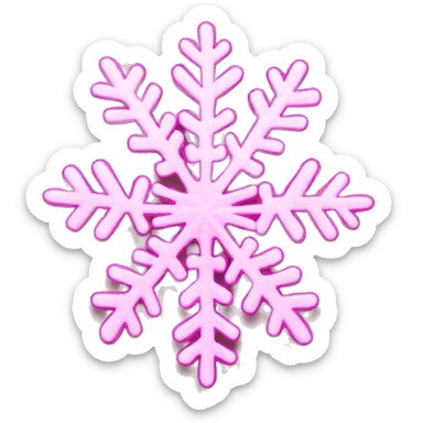 Pink snowflake bow sticker