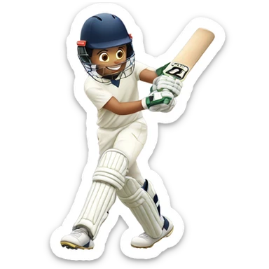 Boy playing cricket sticker