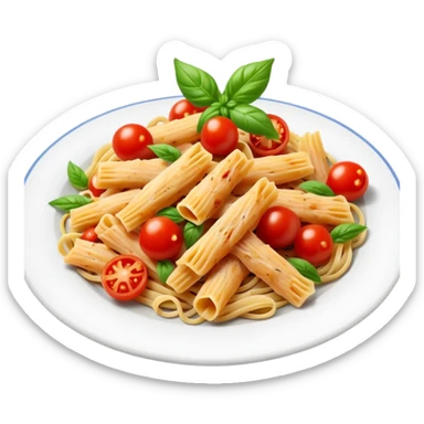 pasta with cherry tomatoes and chicken strips sticker