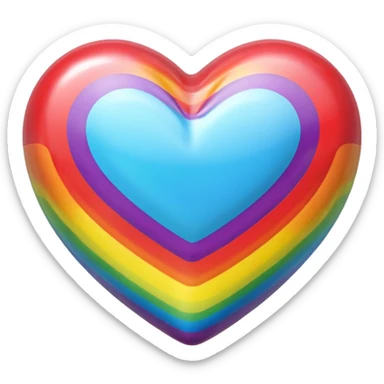 Make the realistic heart-shaped candy rainbow-colored, isolated on a transparent background with no visible background. Maintain a realistic style with vivid rainbow colors on the candy wings. sticker