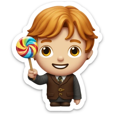 Ron Weasley holds a candy in his hands sticker
