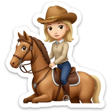 A girl riding a horse sticker