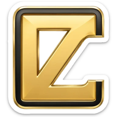 letter Z in black and gold sticker