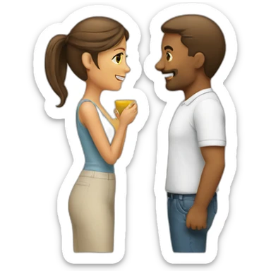 Man chatting a woman sticker