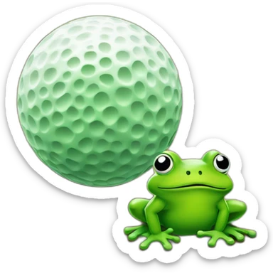 farting frog with green gases floating behind playing golf sticker