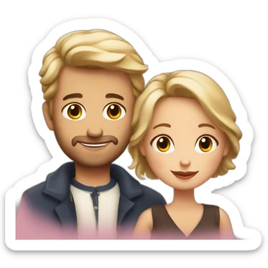 Polish woman and french man in love sticker