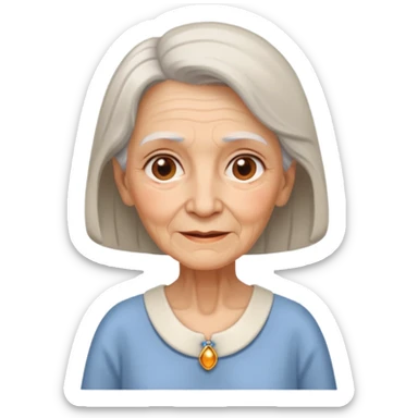 In medieval fairy tales, a kind and amiable grandmother who did not wear jewelry sticker