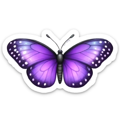 A sparkly purple winged butterfly with dark spots ultra realistic  sticker