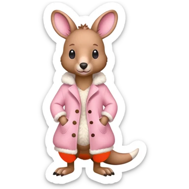 Pink kangaroo sticker