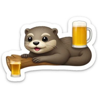 Loutre qui bois une bière  sticker