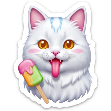 Cat licking a popsicle   sticker