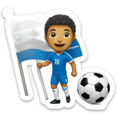 Soccer fan with flag sticker