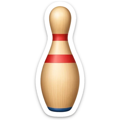 a wooden bowling pin sticker