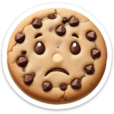 Cookie with pleading face sticker