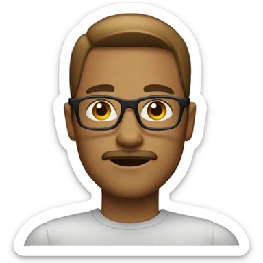 Light brown male with goatee and slickback hair with glasses  sticker