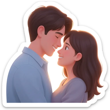 couple hugging romantically sticker