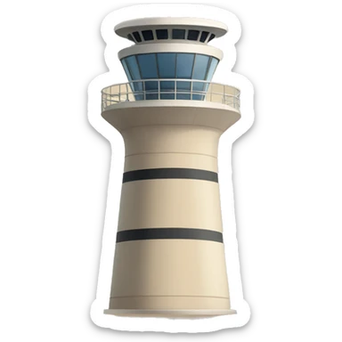 Tan round airport tower sticker