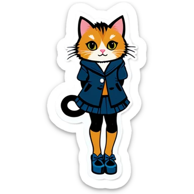 Cat wearing heels sticker