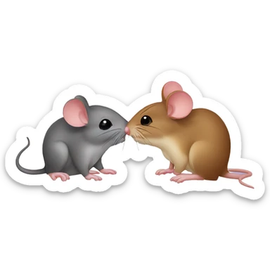 A mouse and a rat kiss sticker