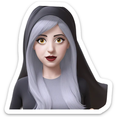 mysterious girl in black dress sticker