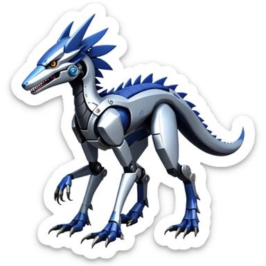 Futuristic Mechanical Sergal-raptor-nargacuga-vernid, 4 legs, full body sticker