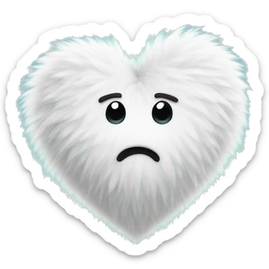 fluffy white heart sticker