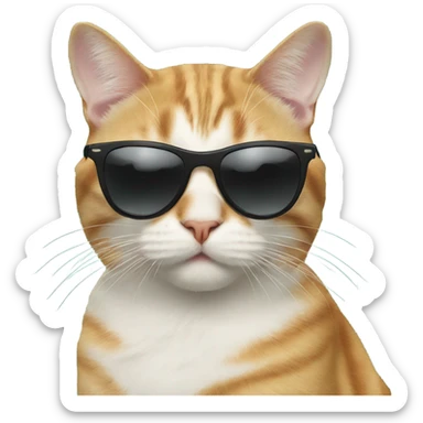 Cat with sunglasses sticker