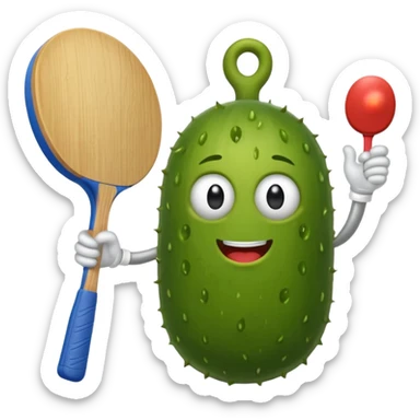 🥒+🏓 sticker