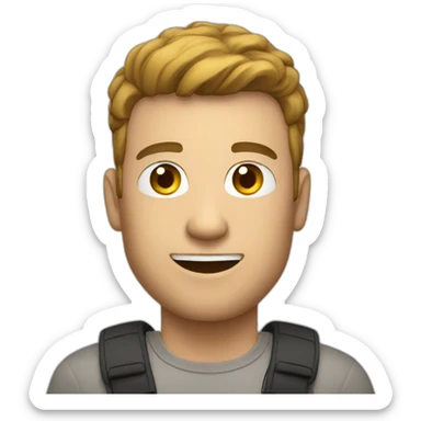 man take picture with flash sticker